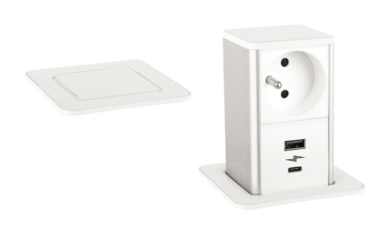 Elektrická zásuvka PowerUp 2x230V 2xUSB A+C bílá